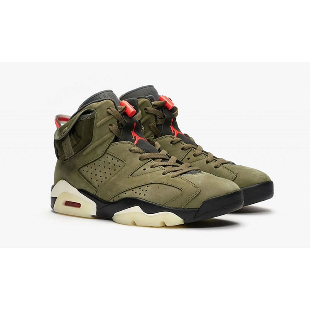 Travis Scott x Jordan 6 "Medium Olive" Green On Feet Price Release Date